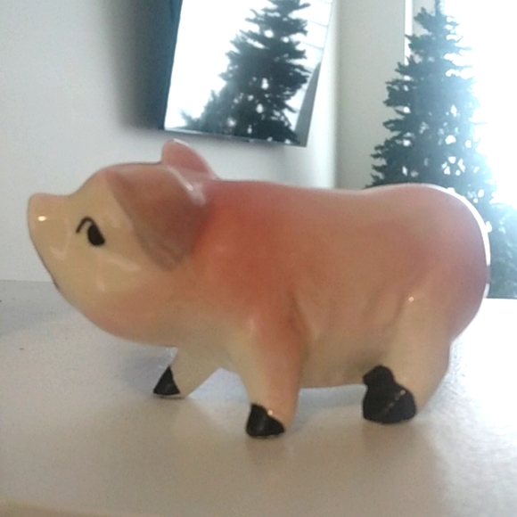 Vintage Ceramic Pig Miniature Figurine Kitchen Decor 1970s Japanese - Picture 1 of 8